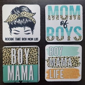 Boy Mom Life Coasters Set